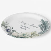 Zachte winter groen gepersonaliseerde Kerstmis Papieren Bordje (Gekanteld)