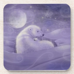Zachte Winter IJsbeer Set van 6 Onderzetters