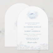 Zachte Winter Touch Floral Elegant Huwelijk Kaart (Voorkant / Achterkant)