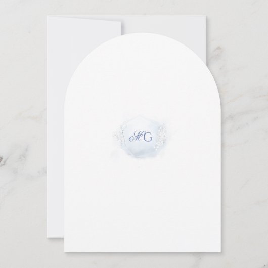 Zachte Winter Touch Floral Elegant Huwelijk Kaart (Achterkant)