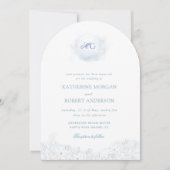 Zachte Winter Touch Floral Elegant Huwelijk Kaart (Voorkant)