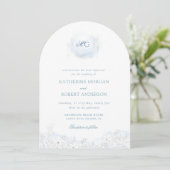 Zachte Winter Touch Floral Elegant Huwelijk Kaart (Staand voorkant)