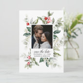 Zachte Winterkerst | De foto bewaart de Datum Save The Date (Staand voorkant)