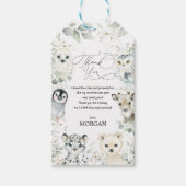 Zachte Winterpooldieren Greenery Birthday Favor Cadeaulabel (Voorkant)
