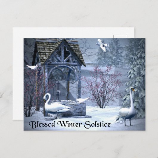Zachte wintersolstiekswans briefkaart (Voorkant / Achterkant)