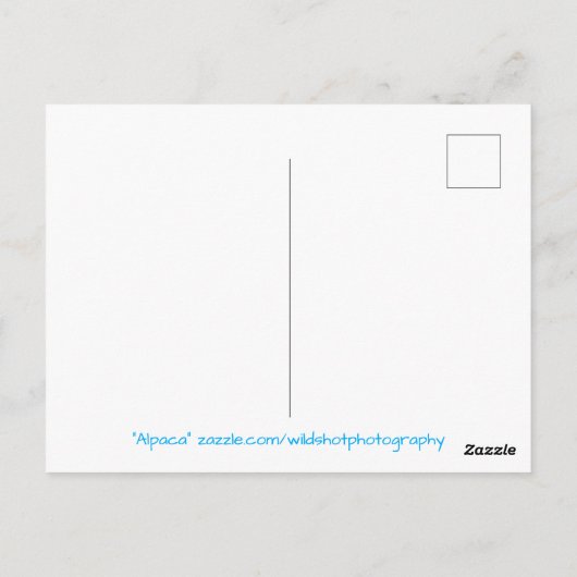 Zachte witte Alpaca Dier Briefkaart (Achterkant)