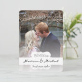 Zachte Witte Banner Foto slaat de datum aankondigi Kaart (Staand voorkant)