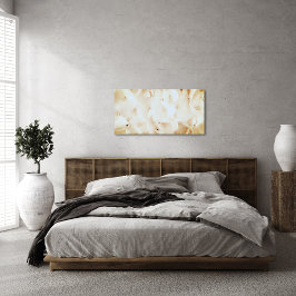 Zachte witte bloemen canvas afdruk