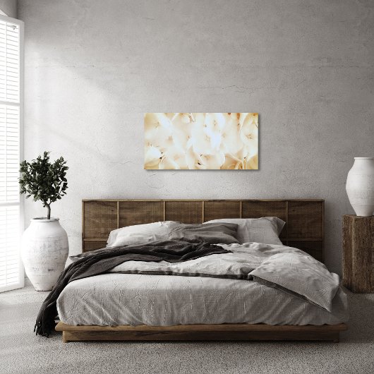 Zachte witte bloemen canvas afdruk