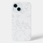 Zachte witte Bloemen Gebosseerde Telefoonhoes Case-Mate iPhone Case (Achterkant)