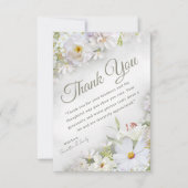 Zachte Witte Bloemige Bedankkaart (Voorkant)