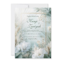 Zachte witte botanische bloemenbruiloft