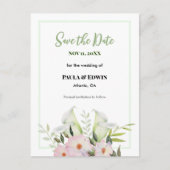 Zachte witte Calla Lily Roos bruiloft Save The Dat Aankondigingskaart (Voorkant)