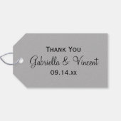 Zachte Witte Dagen over Grijze Labels voor het huw Cadeaulabel (Achterkant Horizontaal)