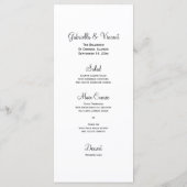 Zachte Witte Dagen over het grijze bruiloft menu (Achterkant)