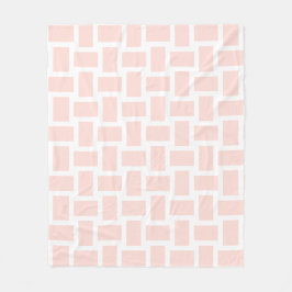 Zachte witte en pastelroze weefselontwerp fleece deken