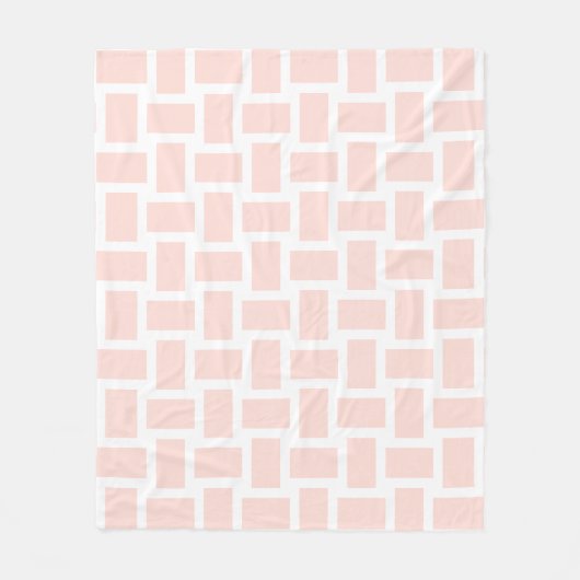 Zachte witte en pastelroze weefselontwerp fleece deken (Voorkant)