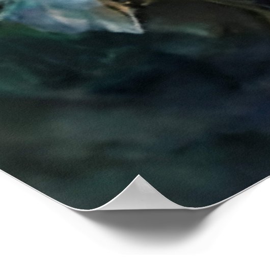 zachte witte en roze rozen, geverfd poster (Hoek)