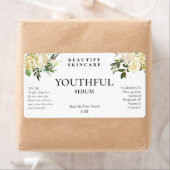 Zachte witte florale oplossing Face Serum Labels (Insitu)