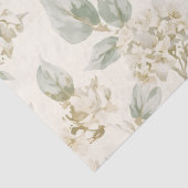 Zachte Witte Hortensia Bloempatroon Tissuepapier (Detail)