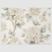 Zachte Witte Hortensia Bloempatroon Tissuepapier (Voorkant)