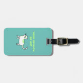 Zachte Witte Kat Bagage Label (Voorkant horizontaal)