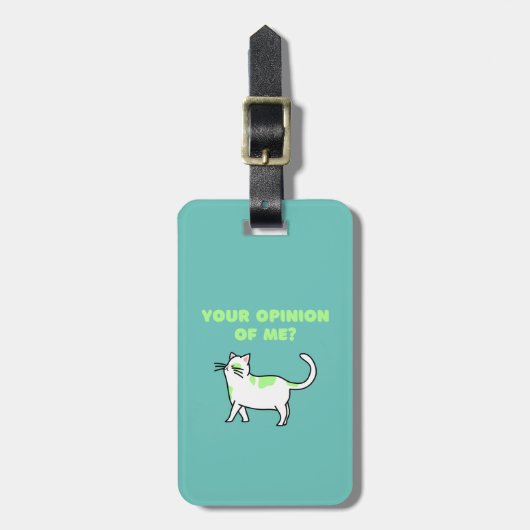 Zachte Witte Kat Bagage Label (Voorkant verticaal)