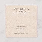 Zachte witte keramische textuurstaaf met oormerk vierkante visitekaartje (Achterkant)