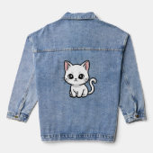 Zachte Witte Kitten Denim Jacket (Achterkant)