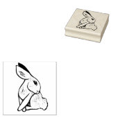 Zachte Witte Konijn Konijn Illustratie Rubberstempel (Gestempeld)