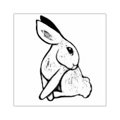 Zachte Witte Konijn Konijn Illustratie Rubberstempel (Afrduk)