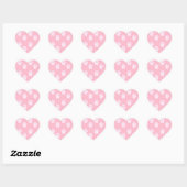 Zachte witte pootafdruk op roze hart sticker (Vel)