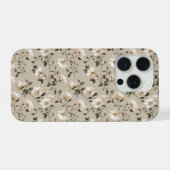 Zachte Witte Roos Beige Bloemmotief iPhone Hoesje (Achterkant horizontaal)