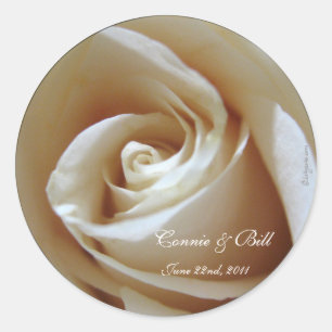 Zachte witte Rose Custom Wedding Envelope Seals Ronde Sticker