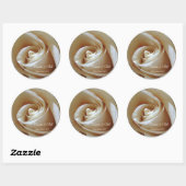 Zachte witte Rose Custom Wedding Envelope Seals Ronde Sticker (Vel)