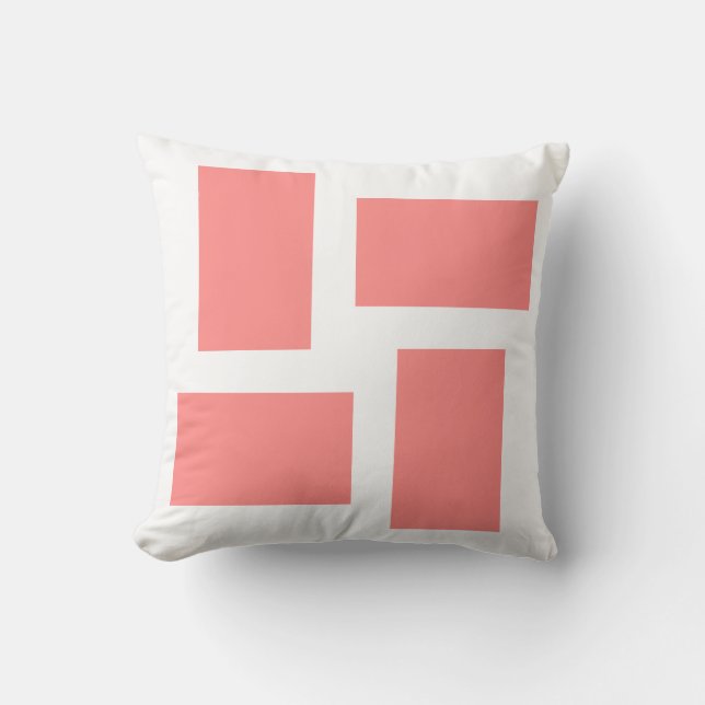 Zachte Witte & Roze Pastel Abstracte Ontwerp Kussen (Voorkant)
