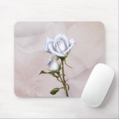 Zachte Witte Rozen Elegante Shabby Chic Muismat (Met muis)