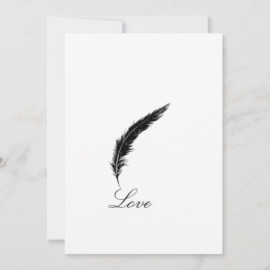 Zachte, witte veren kaart (Achterkant)
