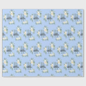 Zachte witte Waterverf Rozen Eucalyptus Blue Cadeaupapier (Vlak)