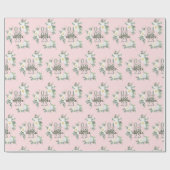 Zachte witte Waterverf Rozen Eucalyptus Pink Cadeaupapier (Vlak)