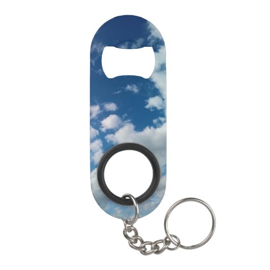 Zachte witte wolken mini flessenopener (Achterkant)
