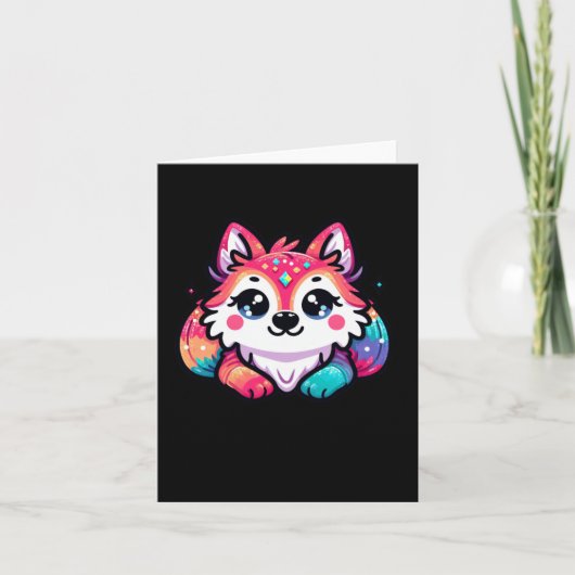 Zachte Wolf Sticker1 Kaart (Voorkant)