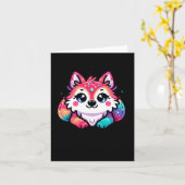 Zachte Wolf Sticker1 Kaart (Gele Bloem)