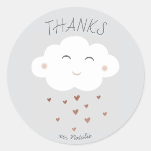 Zachte wolk baby shower bedank sticker