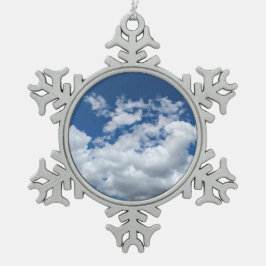 Zachte wolken tin sneeuwvlok ornament