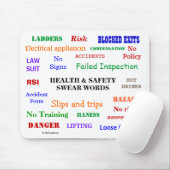 Zachte woorden over gezondheid en veiligheid irrit muismat (Met muis)