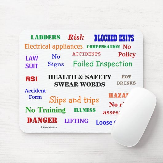 Zachte woorden over gezondheid en veiligheid irrit muismat (Met muis)