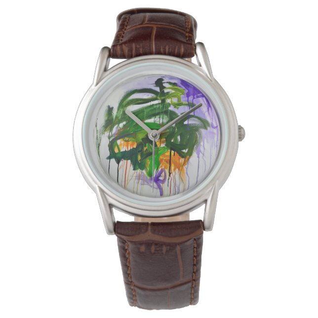 Zachte Wortel, Fierce Bloom Tondo HORLOGE (Voorkant)