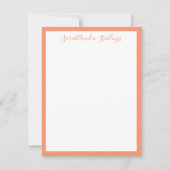 Zachte Zalmroodbaars Oranje Klassieke Nota Kaart (Voorkant)