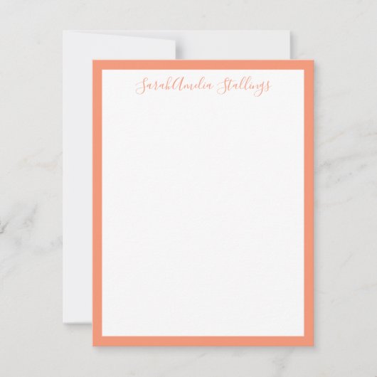 Zachte Zalmroodbaars Oranje Klassieke Nota Kaart (Voorkant)